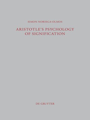 cover image of Aristotle's Psychology of Signification